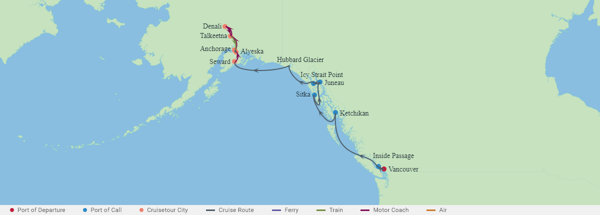 Itinerariu Croaziera Alaska - Celebrity Cruises - Celebrity Summit - 7 nopti
