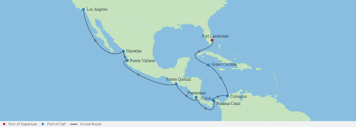 Itinerariu Croaziera Canalul Panama - Celebrity Cruises - Celebrity Summit - 17 nopti