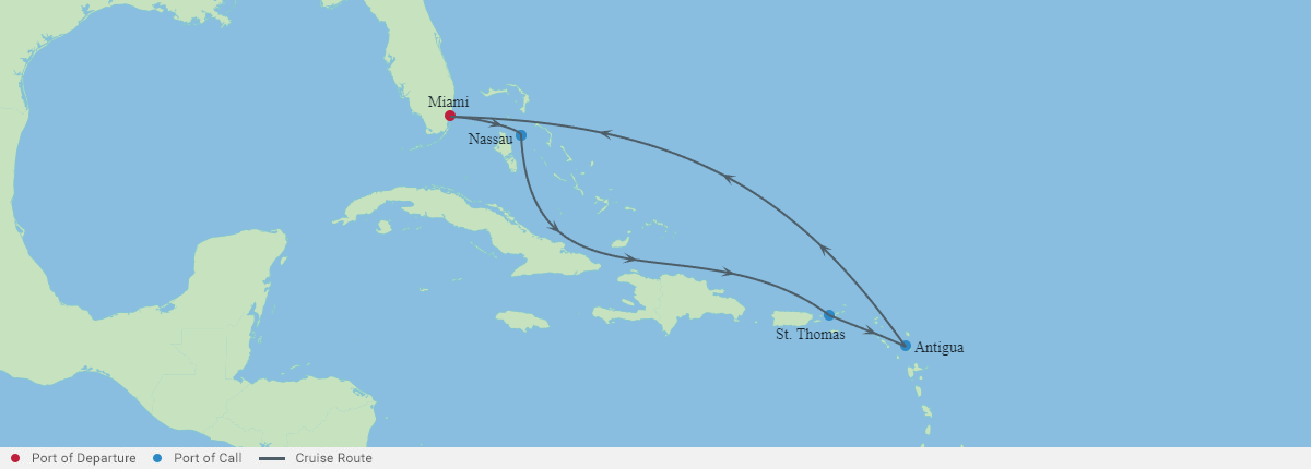 Itinerariu Croaziera Caraibe - Celebrity Cruises - Celebrity Xcel - 7 nopti