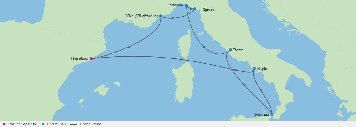 Itinerariu Croaziera Mediterana de Vest - Celebrity Cruises - Celebrity Xcel - 10 nopti