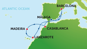 Itinerariu Croaziera Insulele Canare & Maroc/Barcelona - Norwegian Cruise Line - Norwegian Spirit - 9 nopti