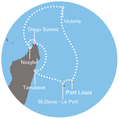 Itinerariu Croaziera Seychelles, Maldive, Madagascar & Mauritius - Costa Cruises - Costa neoRiviera - 14 nopti